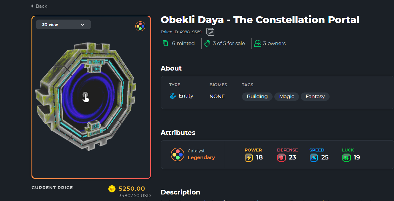 The Constellation Portal Obekli Daya's Details Page